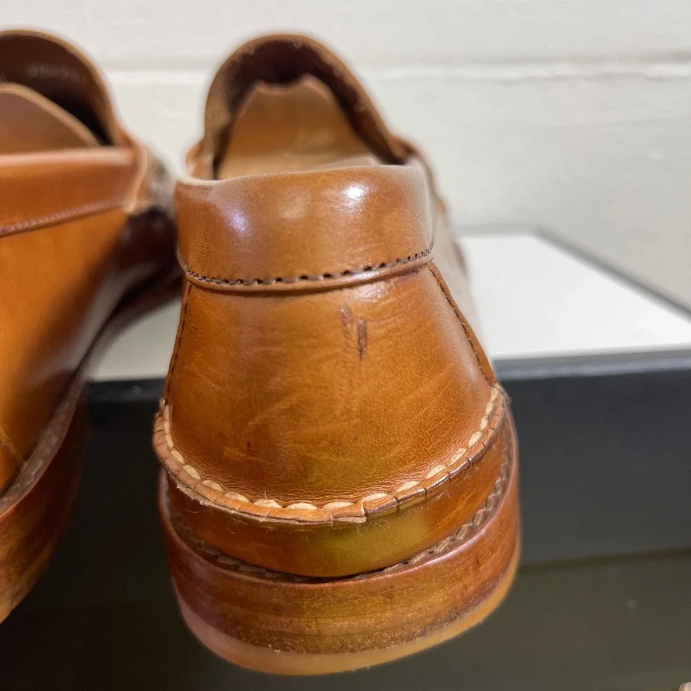 LL Bean Signature Brown Leather Penny Loafers Slip On Dress Shoes Men's 9.5 D